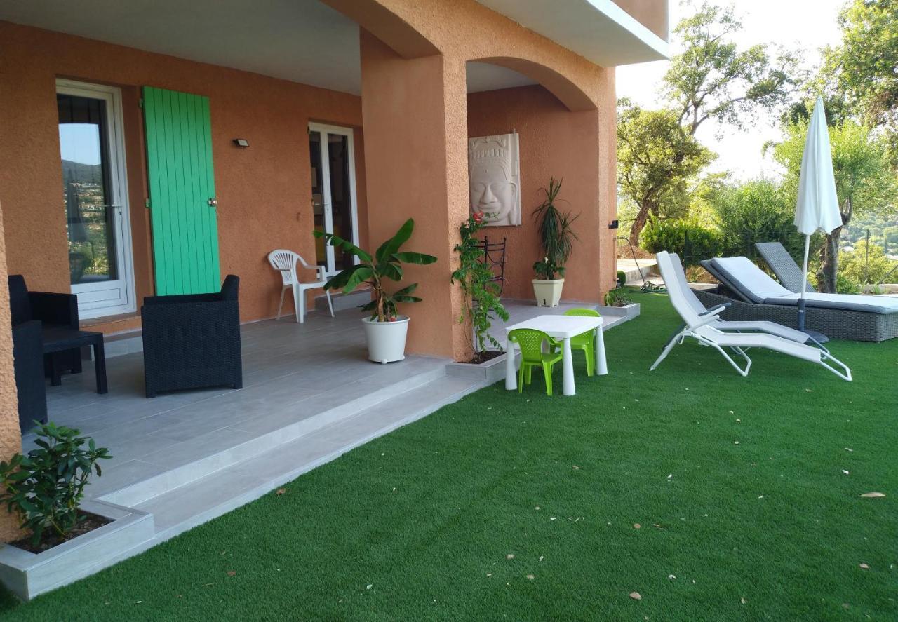Superbe Bas De Villa 80 M2 Piscine Privee Reservee Aux Vacanciers Avec Vue Magnifique 6 Couchages La Londe-les-Maures Kültér fotó